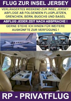 SWISS PRIVATE FLYING FLIEGT ZUR INSEL JERSEY