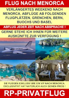 SWISS PRIVATE FLYING FLIEGT NACH MENORCA - Gratis-inserat.com
