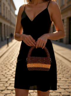 Elegante Pochette aus Perlen