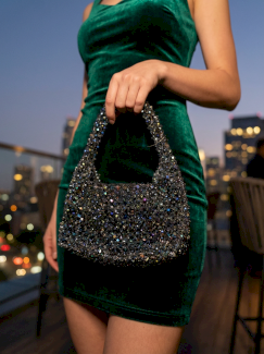 Elegante Pochette aus Kristallperlen in grau - Gratis-inserat.com