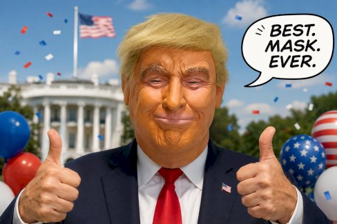 Donald Trump Maske aus Latex für Fasnacht und Halloween
