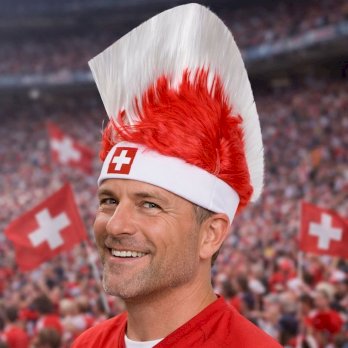 Schweizer Irokesen Perücke Fanartikel Neu